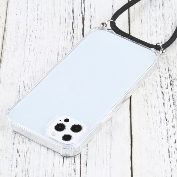 For iPhone 13 Pro Four-corner Shockproof Transparent TPU Protective Case with Lanyard
