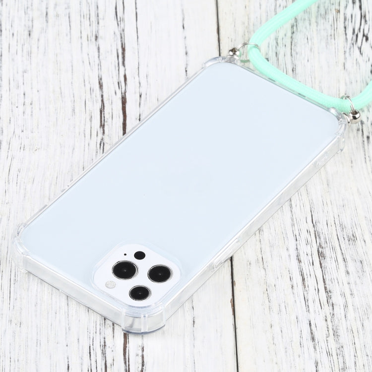 For iPhone 13 Pro Four-corner Shockproof Transparent TPU Protective Case with Lanyard