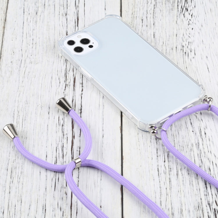 For iPhone 13 Pro Four-corner Shockproof Transparent TPU Protective Case with Lanyard