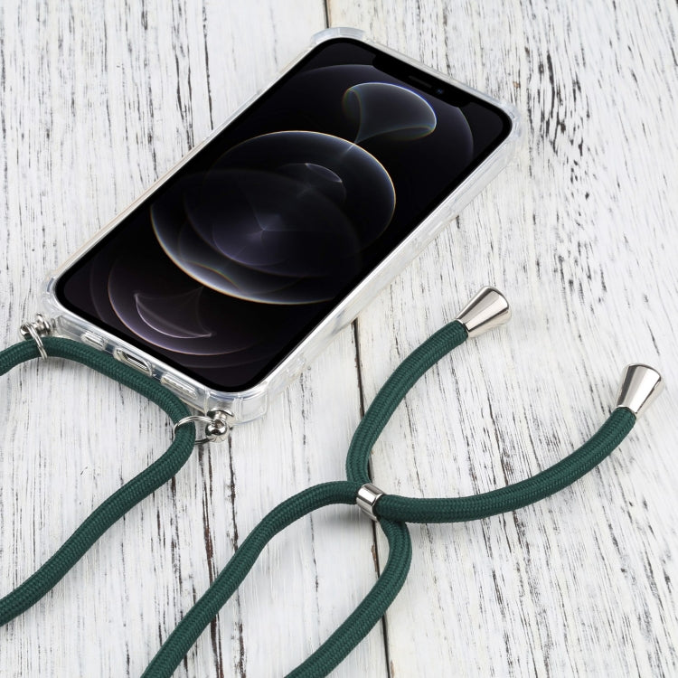 For iPhone 13 Pro Four-corner Shockproof Transparent TPU Protective Case with Lanyard