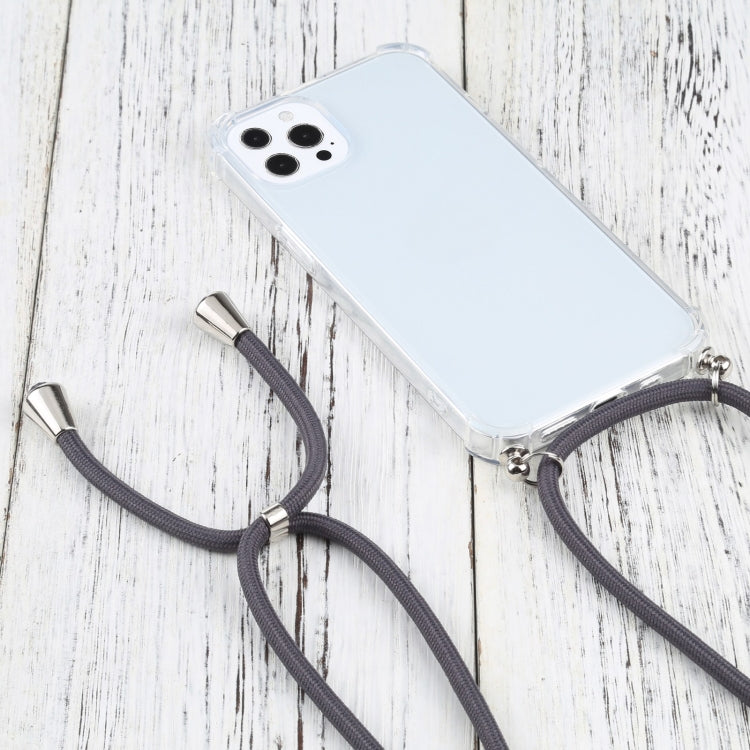 For iPhone 13 Pro Four-corner Shockproof Transparent TPU Protective Case with Lanyard