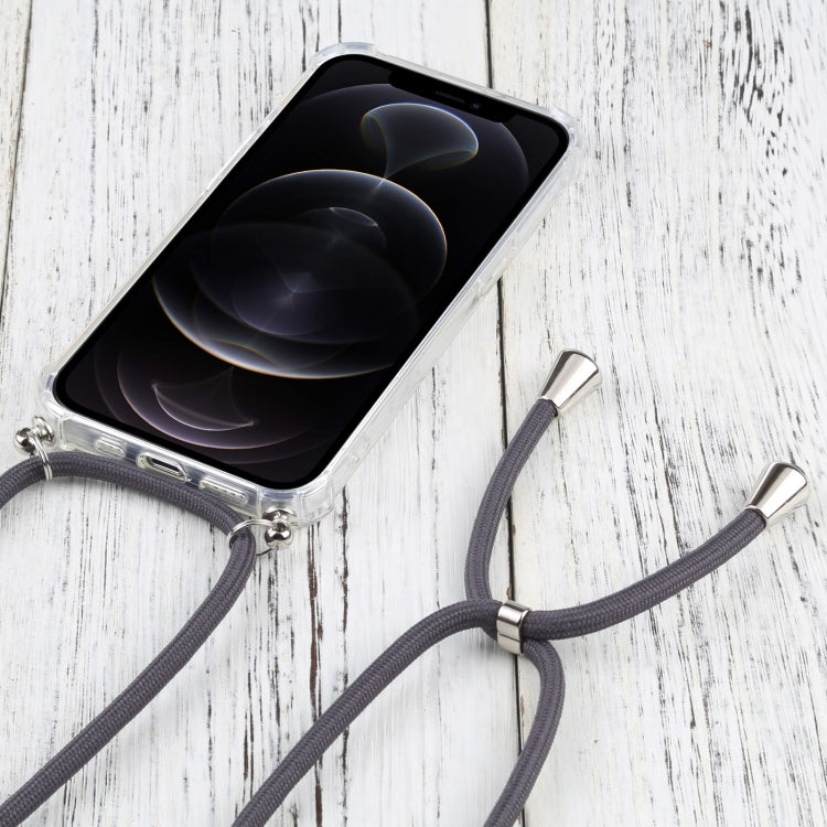 For iPhone 13 Pro Four-corner Shockproof Transparent TPU Protective Case with Lanyard