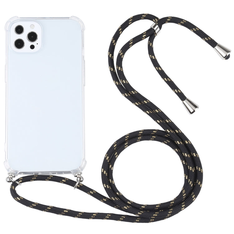 For iPhone 13 Pro Four-corner Shockproof Transparent TPU Protective Case with Lanyard