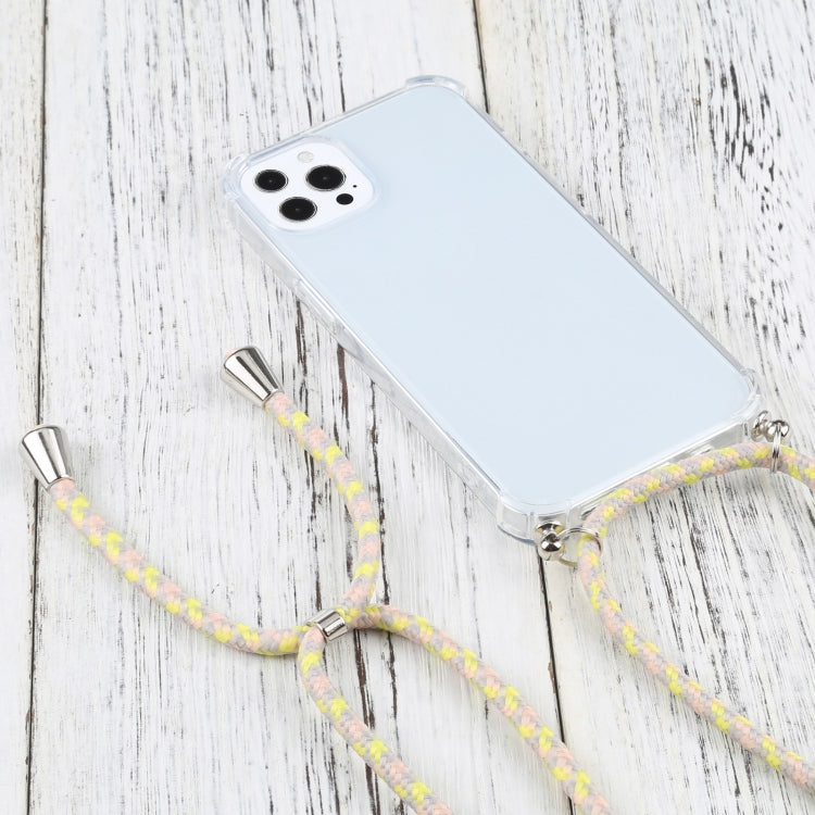 For iPhone 13 Pro Four-corner Shockproof Transparent TPU Protective Case with Lanyard