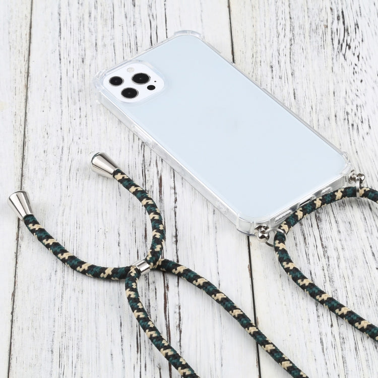 For iPhone 13 Pro Four-corner Shockproof Transparent TPU Protective Case with Lanyard