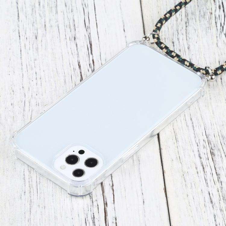 For iPhone 13 Pro Four-corner Shockproof Transparent TPU Protective Case with Lanyard