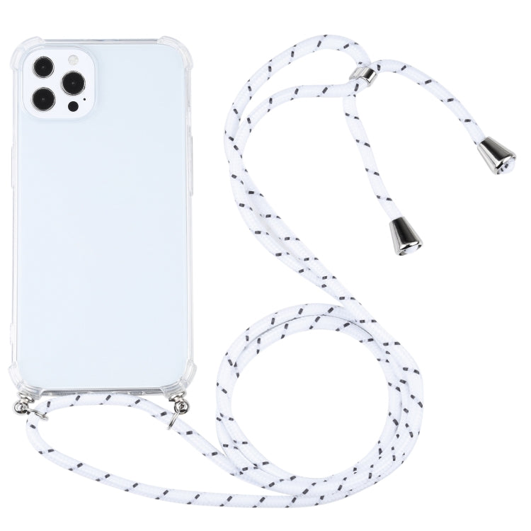 For iPhone 13 Pro Four-corner Shockproof Transparent TPU Protective Case with Lanyard