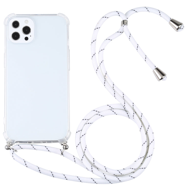 For iPhone 13 Pro Four-corner Shockproof Transparent TPU Protective Case with Lanyard