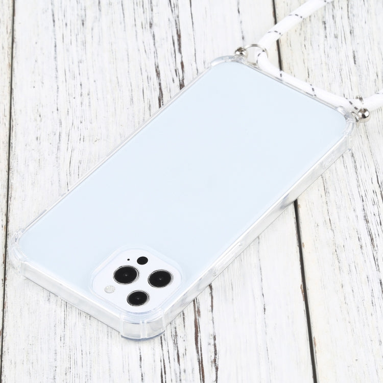 For iPhone 13 Pro Four-corner Shockproof Transparent TPU Protective Case with Lanyard