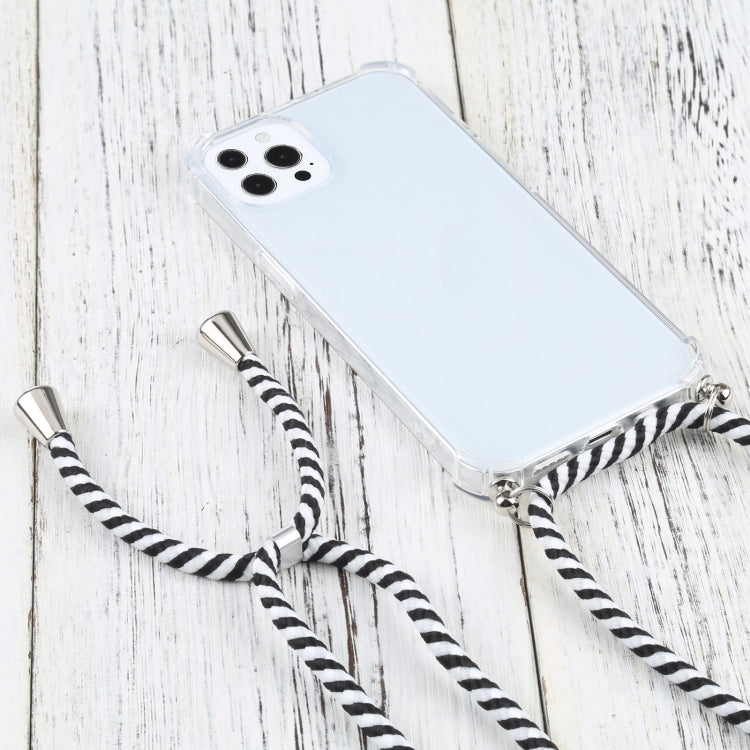 For iPhone 13 Pro Four-corner Shockproof Transparent TPU Protective Case with Lanyard