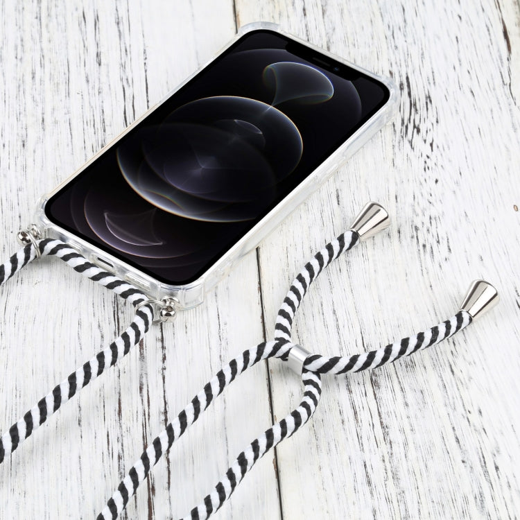 For iPhone 13 Pro Four-corner Shockproof Transparent TPU Protective Case with Lanyard