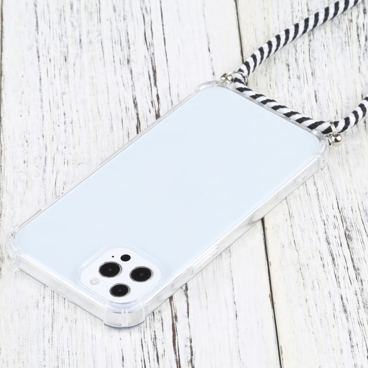 For iPhone 13 Pro Four-corner Shockproof Transparent TPU Protective Case with Lanyard
