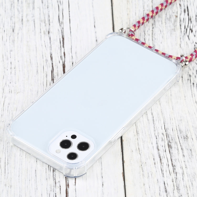 For iPhone 13 Pro Four-corner Shockproof Transparent TPU Protective Case with Lanyard