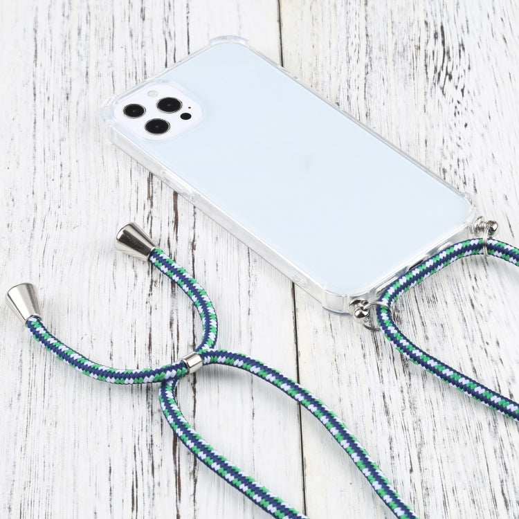 For iPhone 13 Pro Four-corner Shockproof Transparent TPU Protective Case with Lanyard