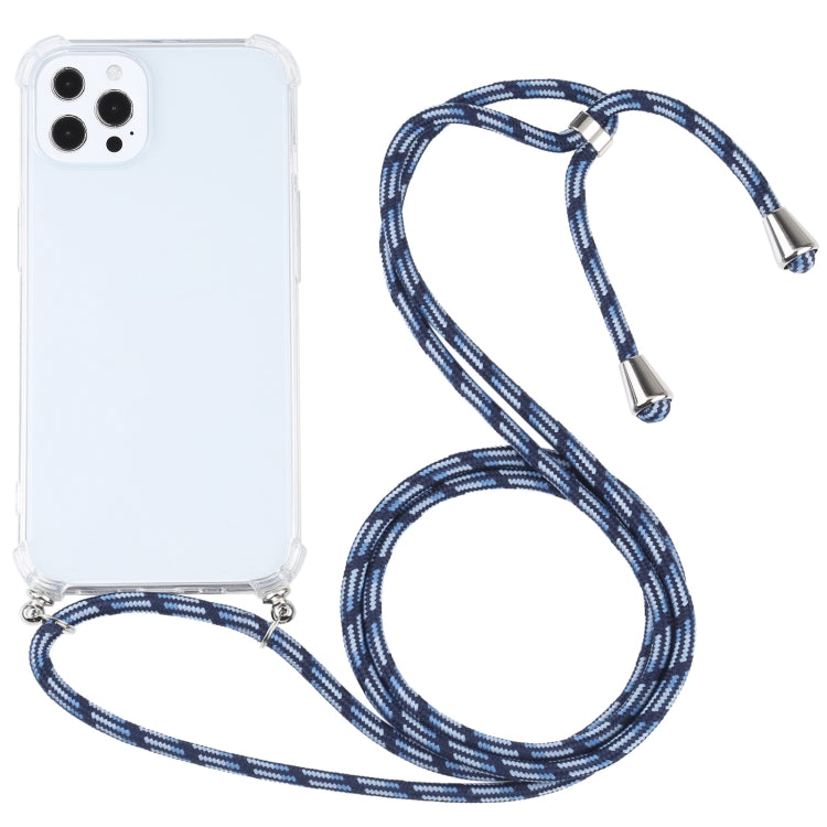 For iPhone 13 Pro Max Four-corner Shockproof Transparent TPU Protective Case with Lanyard