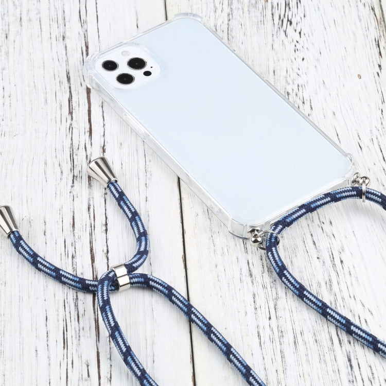 For iPhone 13 Pro Max Four-corner Shockproof Transparent TPU Protective Case with Lanyard