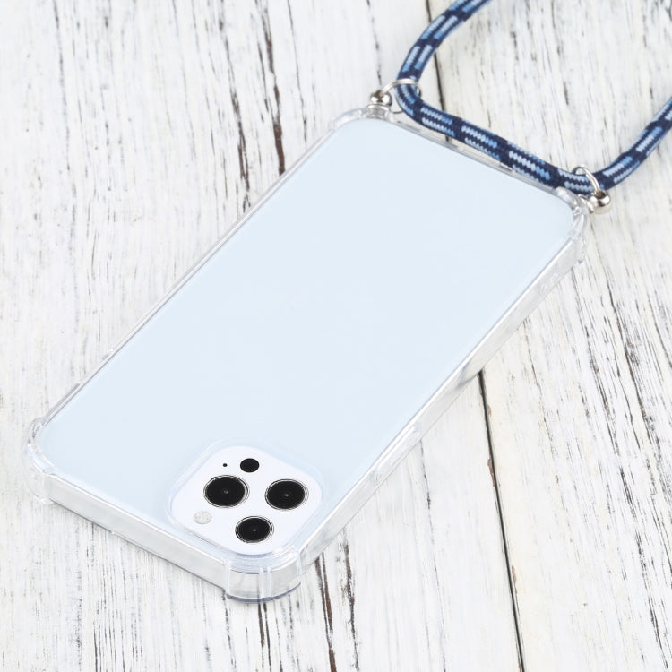 For iPhone 13 Pro Max Four-corner Shockproof Transparent TPU Protective Case with Lanyard