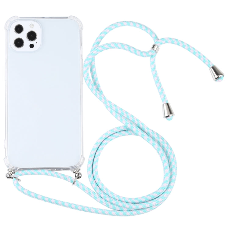 For iPhone 13 Pro Max Four-corner Shockproof Transparent TPU Protective Case with Lanyard