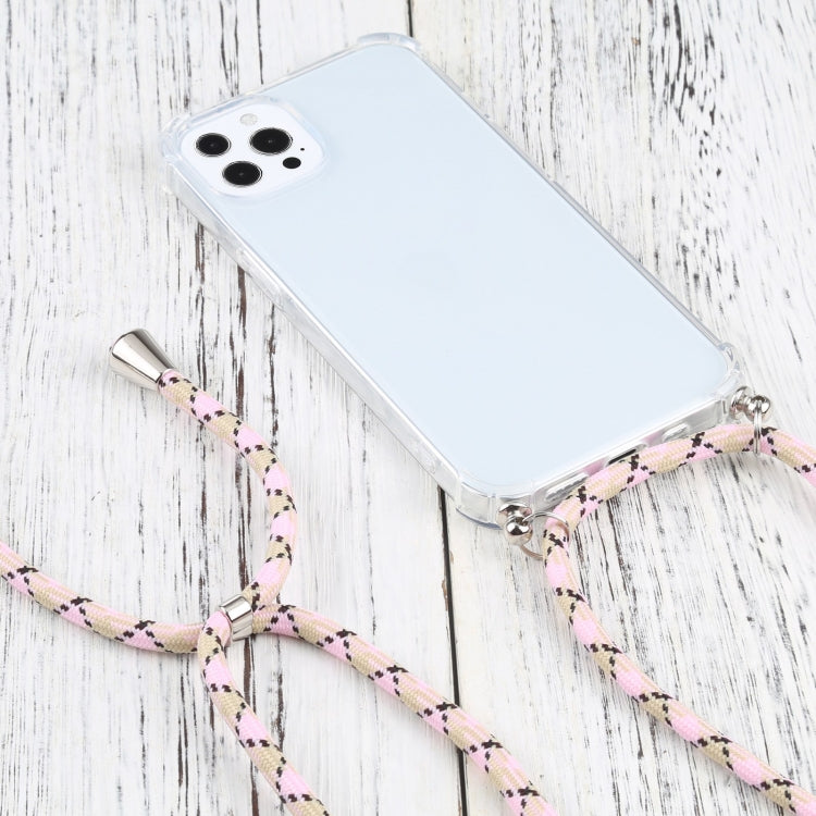 For iPhone 13 Pro Max Four-corner Shockproof Transparent TPU Protective Case with Lanyard