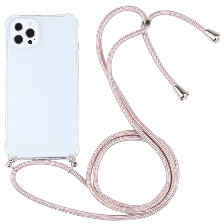 For iPhone 13 Pro Max Four-corner Shockproof Transparent TPU Protective Case with Lanyard