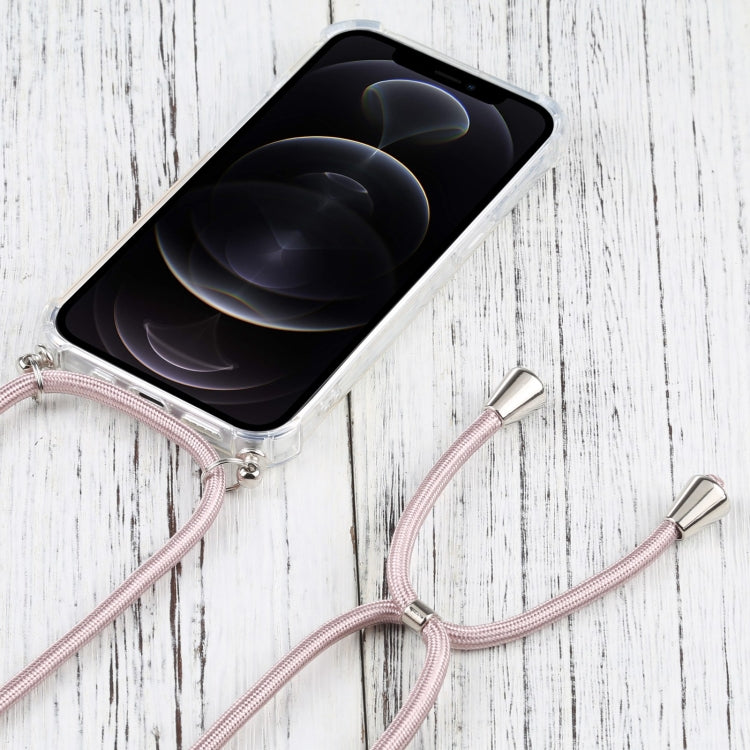 For iPhone 13 Pro Max Four-corner Shockproof Transparent TPU Protective Case with Lanyard