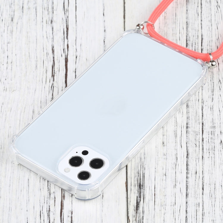 For iPhone 13 Pro Max Four-corner Shockproof Transparent TPU Protective Case with Lanyard