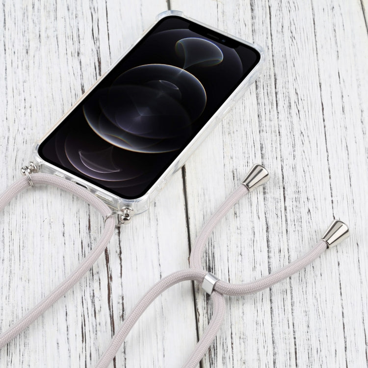 For iPhone 13 Pro Max Four-corner Shockproof Transparent TPU Protective Case with Lanyard
