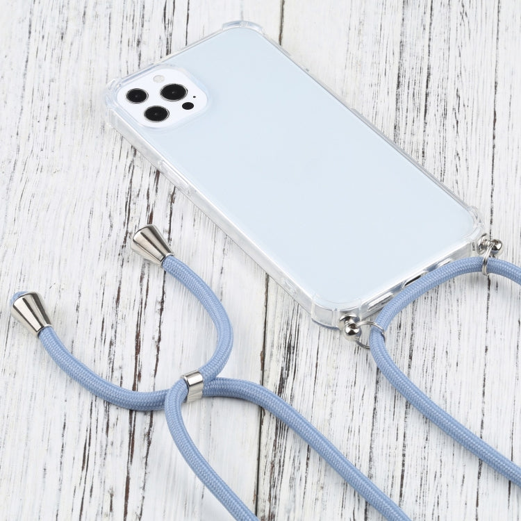 For iPhone 13 Pro Max Four-corner Shockproof Transparent TPU Protective Case with Lanyard