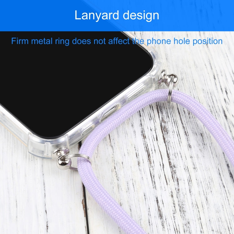 For iPhone 13 Pro Max Four-corner Shockproof Transparent TPU Protective Case with Lanyard