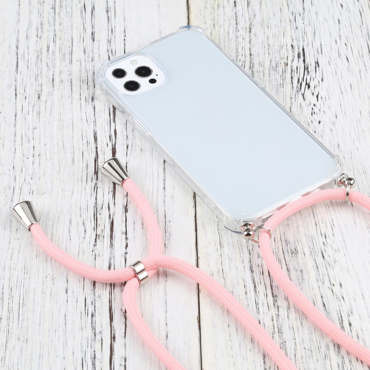 For iPhone 13 Pro Max Four-corner Shockproof Transparent TPU Protective Case with Lanyard