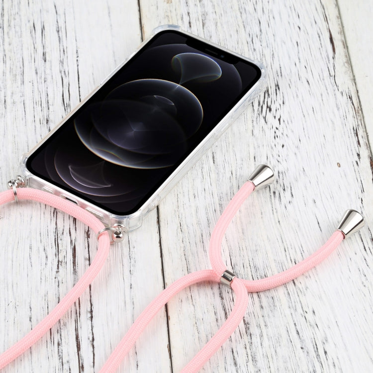 For iPhone 13 Pro Max Four-corner Shockproof Transparent TPU Protective Case with Lanyard