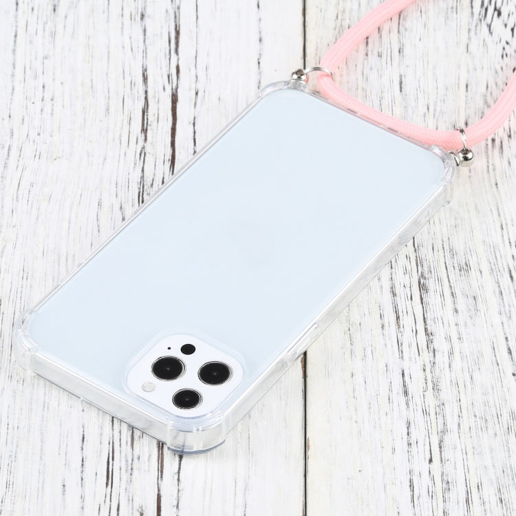 For iPhone 13 Pro Max Four-corner Shockproof Transparent TPU Protective Case with Lanyard
