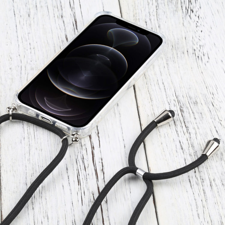 For iPhone 13 Pro Max Four-corner Shockproof Transparent TPU Protective Case with Lanyard