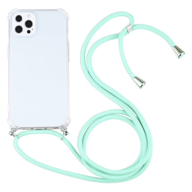For iPhone 13 Pro Max Four-corner Shockproof Transparent TPU Protective Case with Lanyard