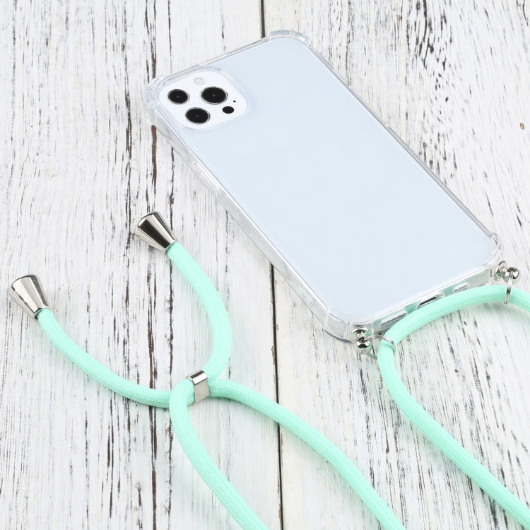 For iPhone 13 Pro Max Four-corner Shockproof Transparent TPU Protective Case with Lanyard
