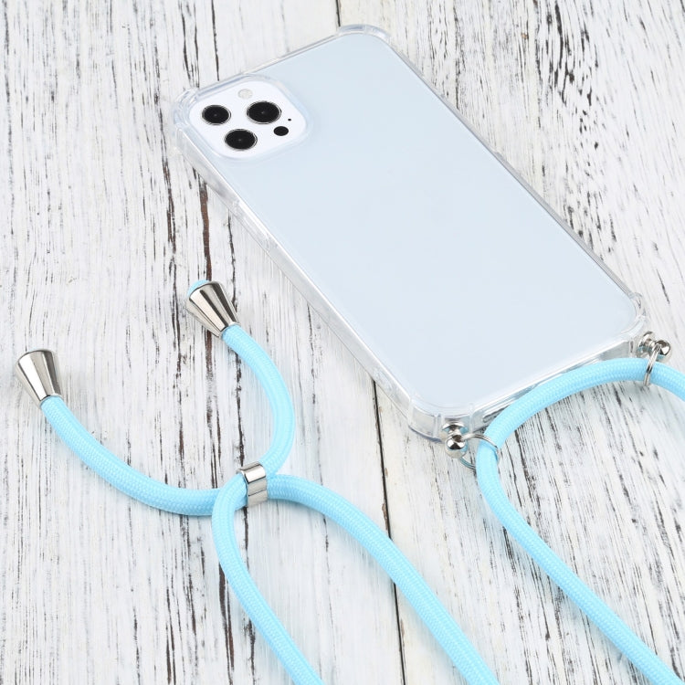 For iPhone 13 Pro Max Four-corner Shockproof Transparent TPU Protective Case with Lanyard