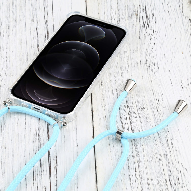 For iPhone 13 Pro Max Four-corner Shockproof Transparent TPU Protective Case with Lanyard