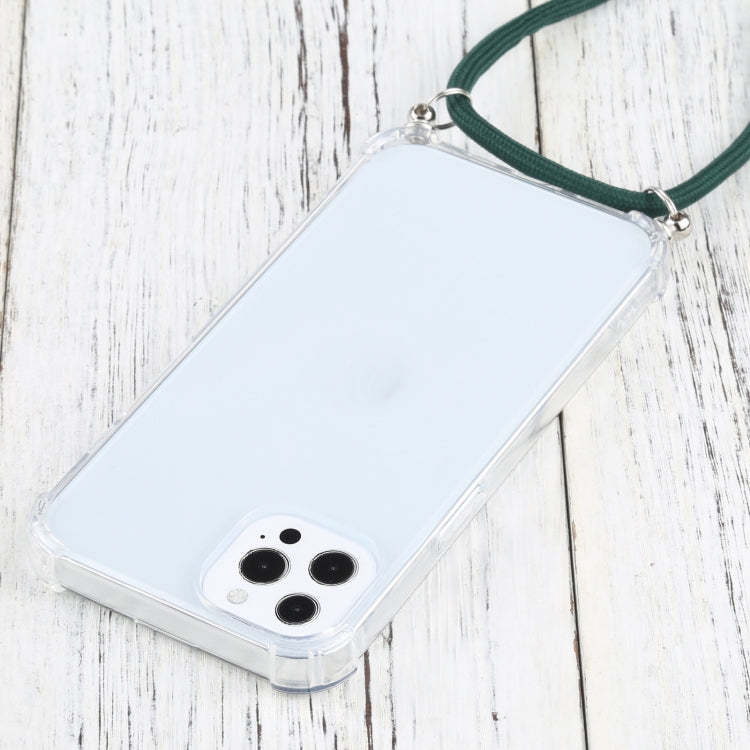 For iPhone 13 Pro Max Four-corner Shockproof Transparent TPU Protective Case with Lanyard