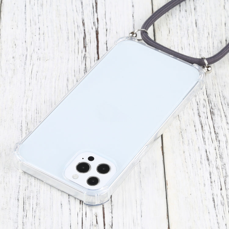 For iPhone 13 Pro Max Four-corner Shockproof Transparent TPU Protective Case with Lanyard