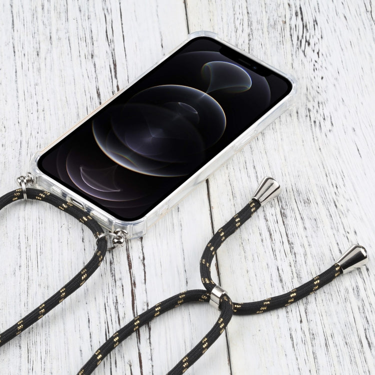 For iPhone 13 Pro Max Four-corner Shockproof Transparent TPU Protective Case with Lanyard