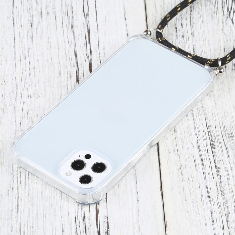 For iPhone 13 Pro Max Four-corner Shockproof Transparent TPU Protective Case with Lanyard