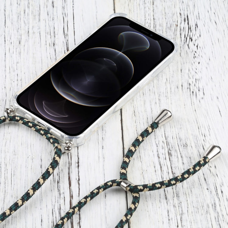 For iPhone 13 Pro Max Four-corner Shockproof Transparent TPU Protective Case with Lanyard