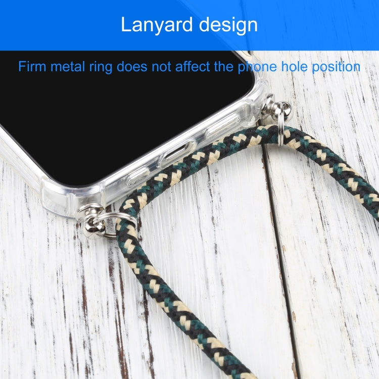 For iPhone 13 Pro Max Four-corner Shockproof Transparent TPU Protective Case with Lanyard
