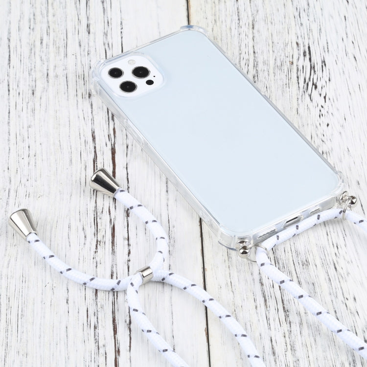 For iPhone 13 Pro Max Four-corner Shockproof Transparent TPU Protective Case with Lanyard