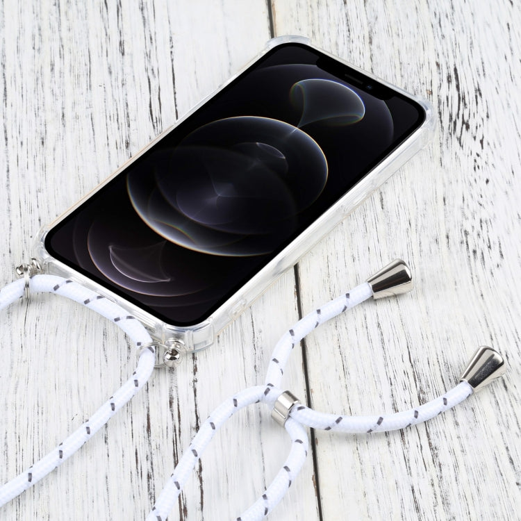 For iPhone 13 Pro Max Four-corner Shockproof Transparent TPU Protective Case with Lanyard