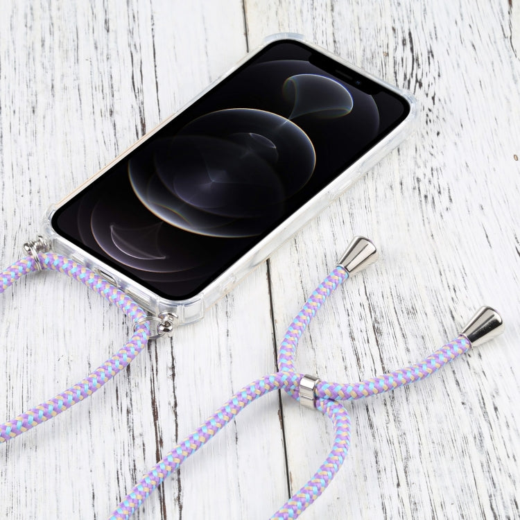 For iPhone 13 Pro Max Four-corner Shockproof Transparent TPU Protective Case with Lanyard