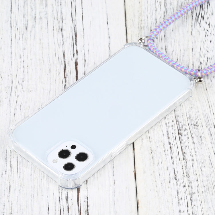 For iPhone 13 Pro Max Four-corner Shockproof Transparent TPU Protective Case with Lanyard
