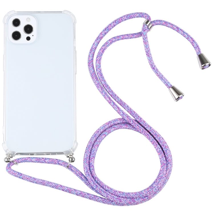 For iPhone 13 Pro Max Four-corner Shockproof Transparent TPU Protective Case with Lanyard