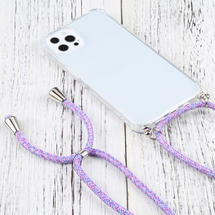 For iPhone 13 Pro Max Four-corner Shockproof Transparent TPU Protective Case with Lanyard