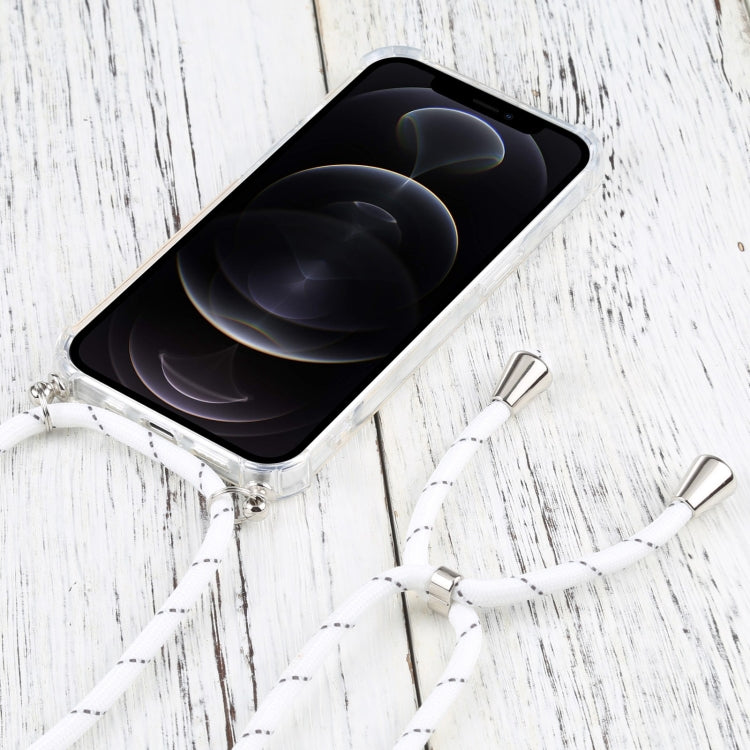 For iPhone 13 Pro Max Four-corner Shockproof Transparent TPU Protective Case with Lanyard